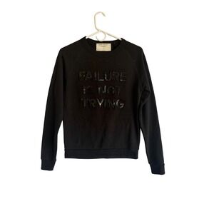 Bow & Drape x Spanx Black Sequin Failure Is Not Trying Sweatshirt Womens Small